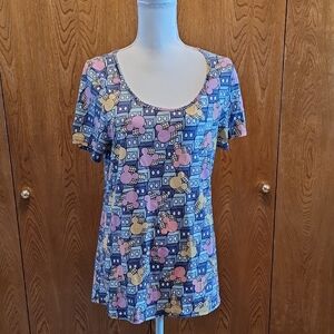 LuLaRoe Short Sleeve Top - Blue, Pink, Yellow